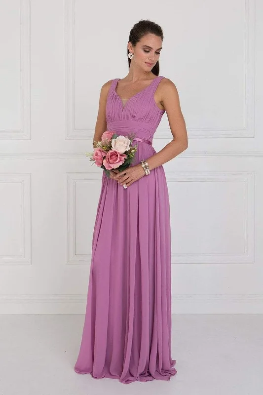 Women's Formal Dress OptionsElizabeth K - GL1525 Ruched Deep Sweetheart Chiffon A-Line Gown