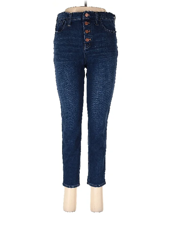 women's denim jeans with geometric patternsHigh-Rise Skinny Jeans in Dark Wash