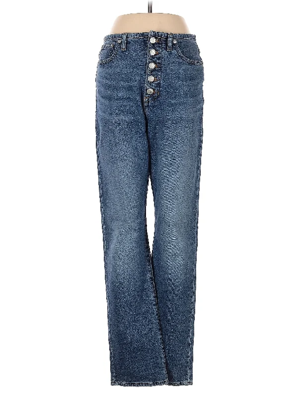 women's acid-washed denim jeansHigh-Rise Wide-leg Jeans in Medium Wash