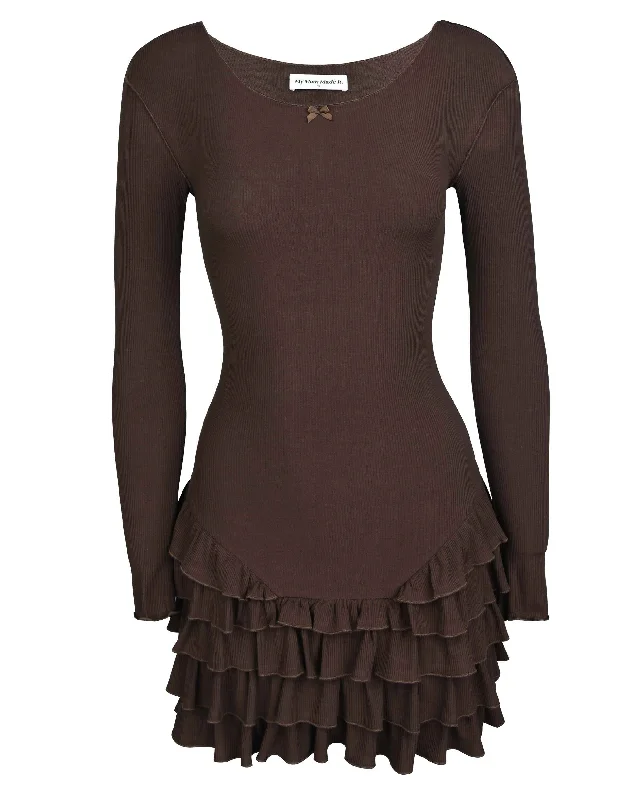 Fabulous Long Sleeves DressFrill Long Sleeve Dress - Dirt