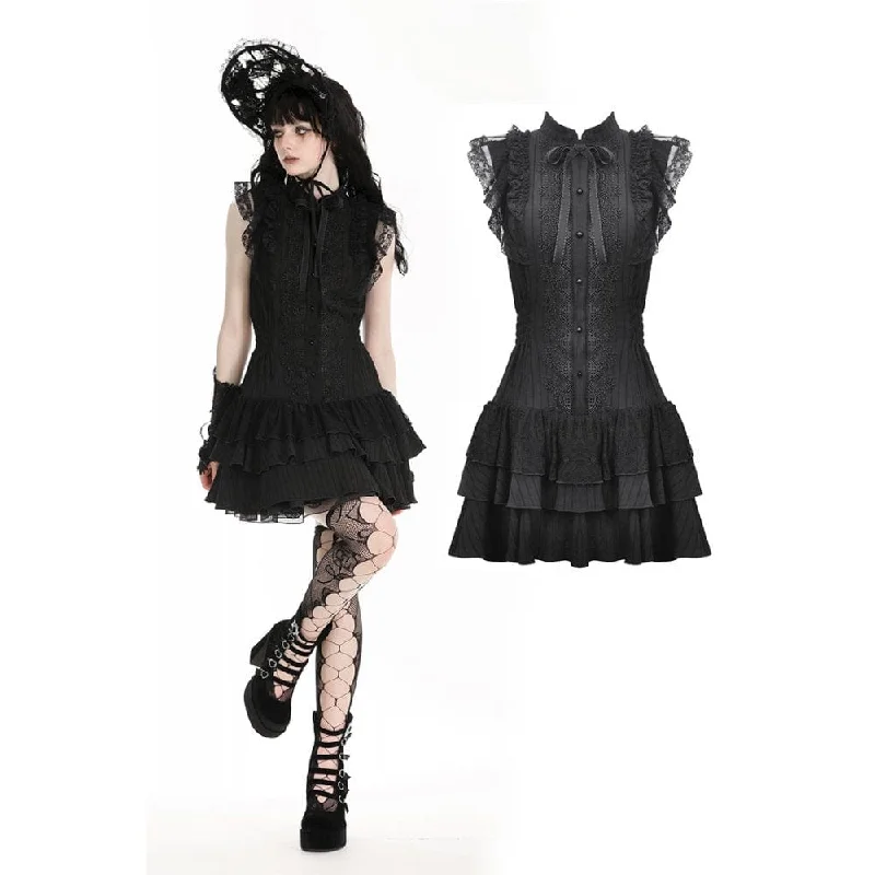 ruffle party dressesWomen's Gothic Cheongsam Collar Ruffled Homecoming Dress