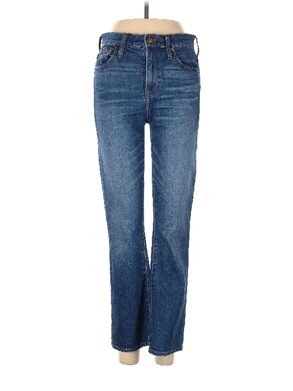 women's denim jeans with button-fly closureHigh-Rise Bootleg Jeans in Medium Wash