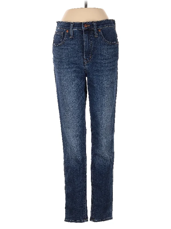 women's cropped denim jeansHigh-Rise Straight-leg Jeans in Medium Wash