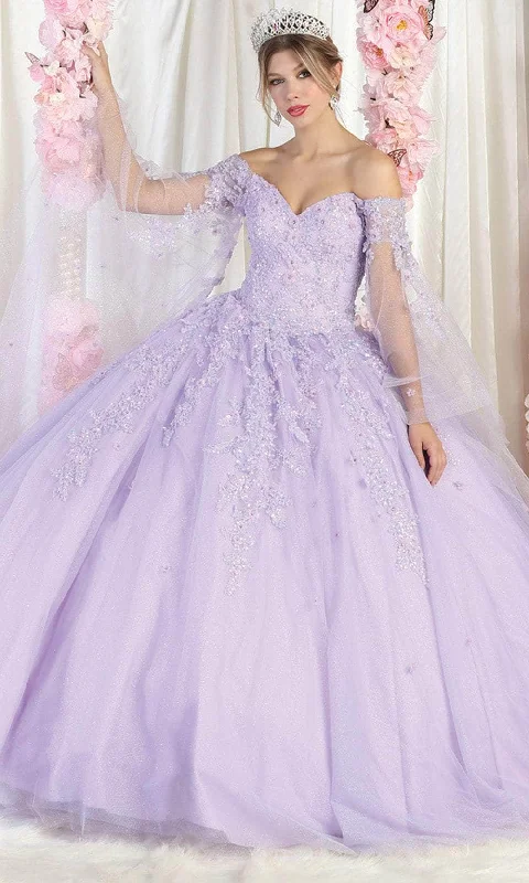 Formal Dress for QuinceañerasMay Queen LK187 - Off Shoulder Embroidery Quinceanera Gown