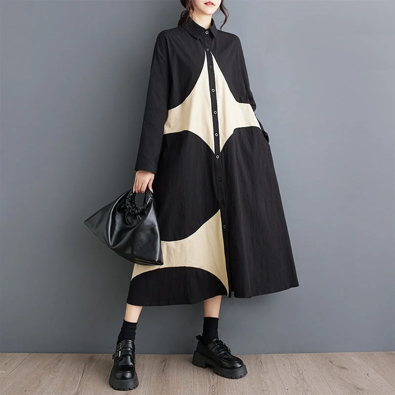 Flexible Long Sleeves Chiffon DressBabakud Women Autumn Linen Loose Long Sleeves Dress