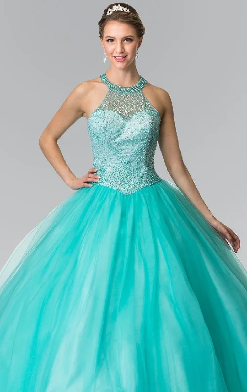 Formal Dress for Sailing RegattasElizabeth K - GL2309 Beaded Halter Ballgown