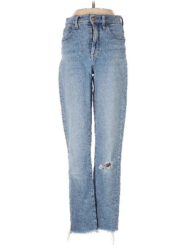 women's denim jeans with rhinestonesHigh-Rise Straight-leg Jeans in Light Wash