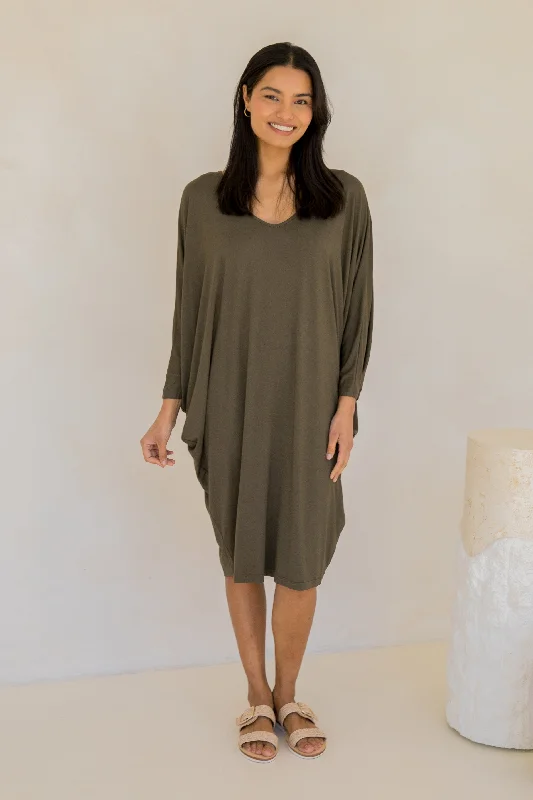 Funky Long Sleeves DressLong Sleeve Miracle Dress | Moss Green