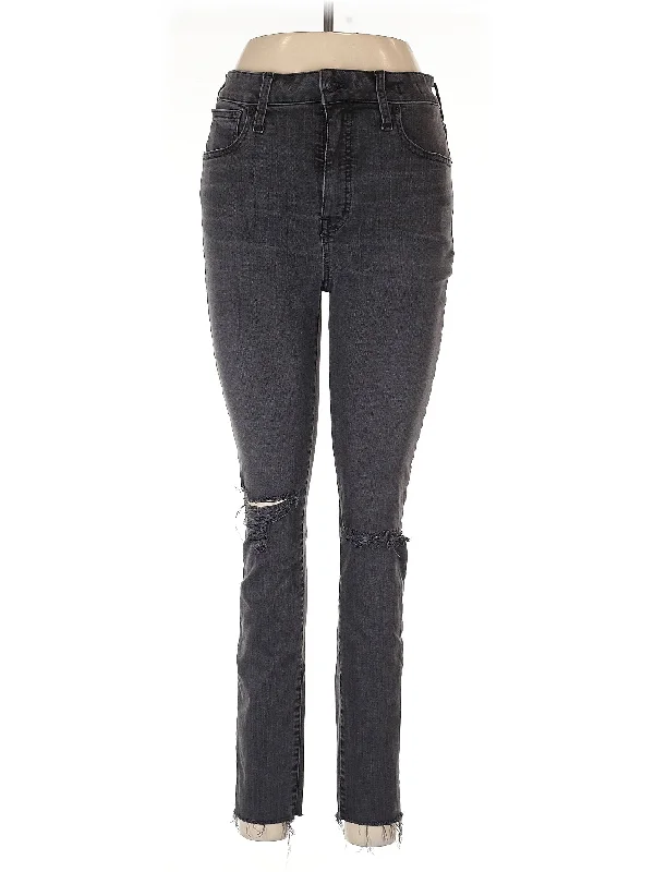 women's grey denim jeansHigh-Rise Skinny Jeans in Dark Wash