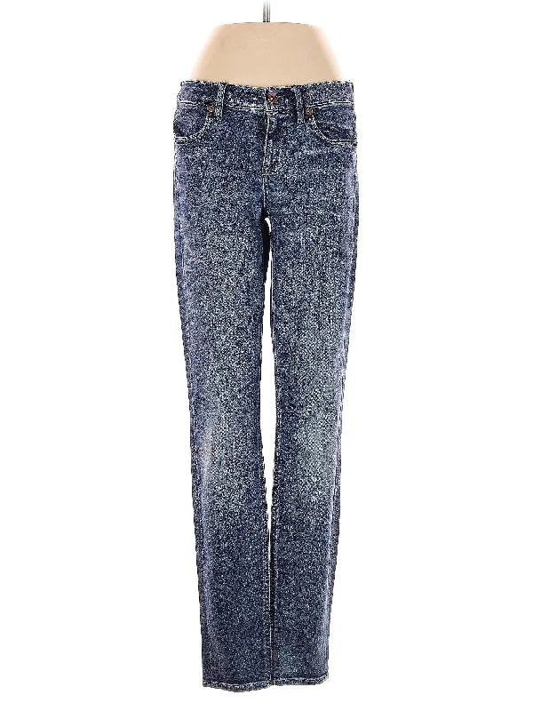 women's denim jeans with spandexLow-Rise Straight-leg Jeans in Medium Wash