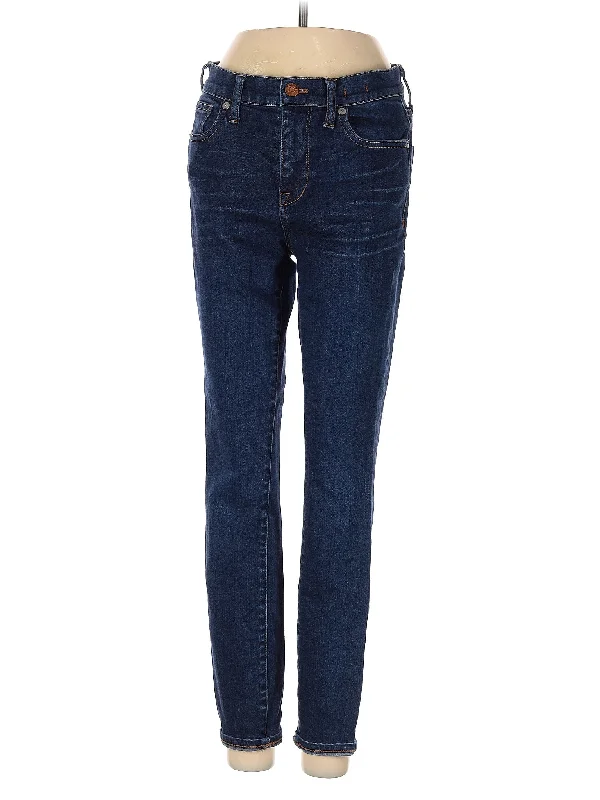 women's denim jeans with adjustable waistbandsMid-Rise Straight-leg Jeans in Dark Wash