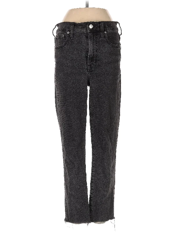 women's light denim jeansHigh-Rise Straight-leg Jeans in Dark Wash