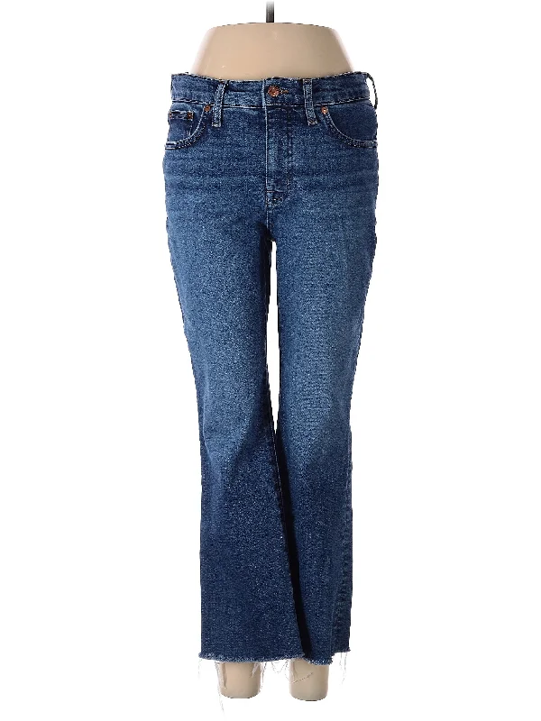 women's high-waisted denim jeansMid-Rise Bootleg Jeans in Medium Wash