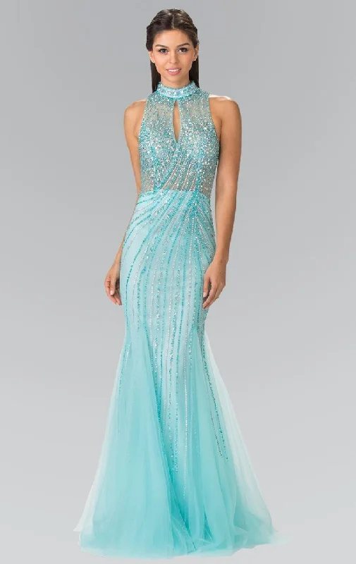 Formal Dress for Polo MatchesElizabeth K - GL2330 Sequined Halter Trumpet Gown