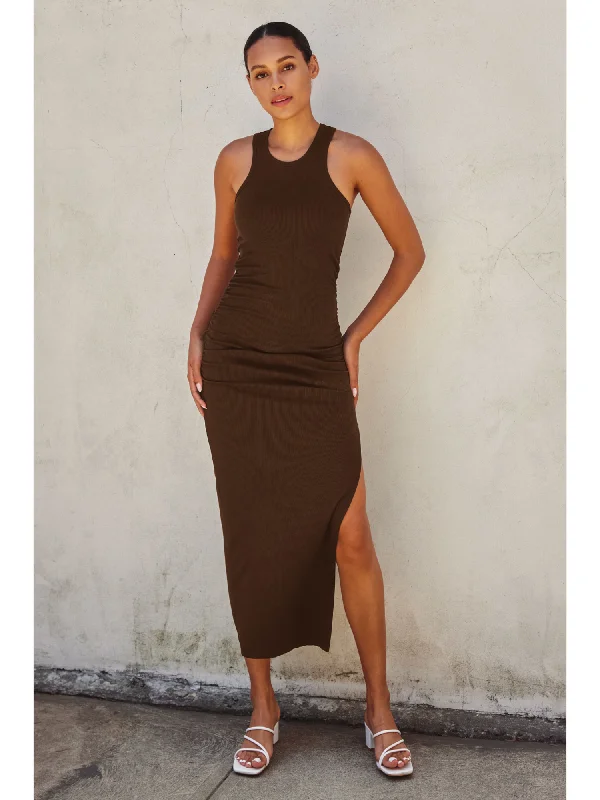 sleeveless midi dressesCruz Ribbed Racerback Midi Dress