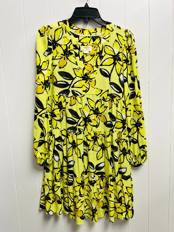 women's easy-to-wear dressesDress Casual Short By Maeve In Black & Yellow, Size: Xs