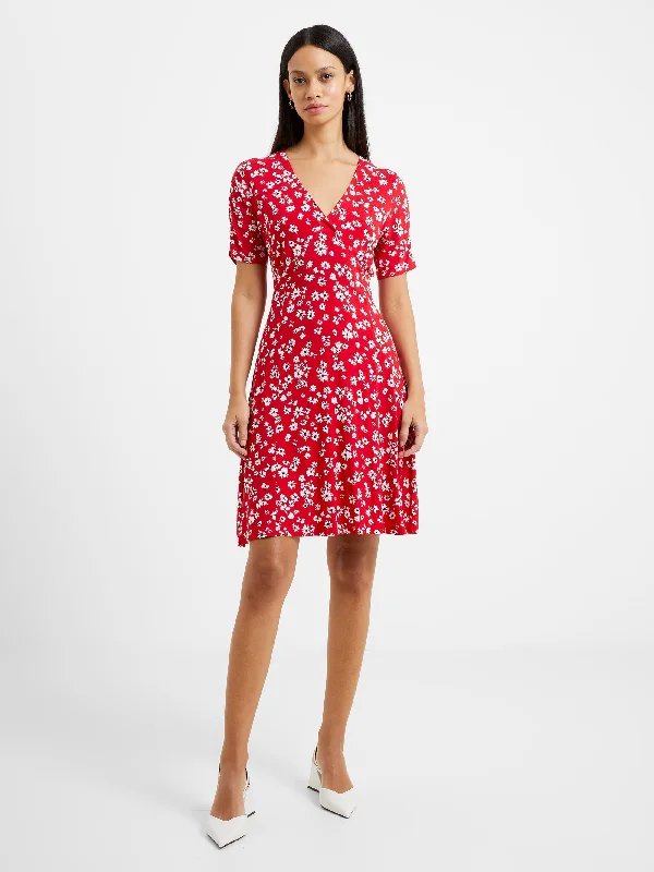 women's mini dressesFloral V-Neck Flippy Dress