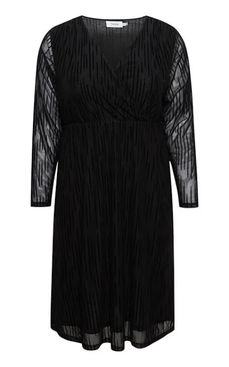 women's statement dressesFransa Plus - Gail Velvet Burnout Mesh Dress