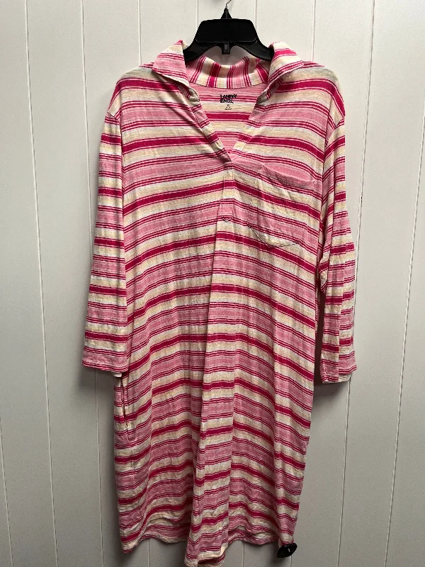 women's fashionable dressesPink Dress Casual Short Lands End, Size 1x