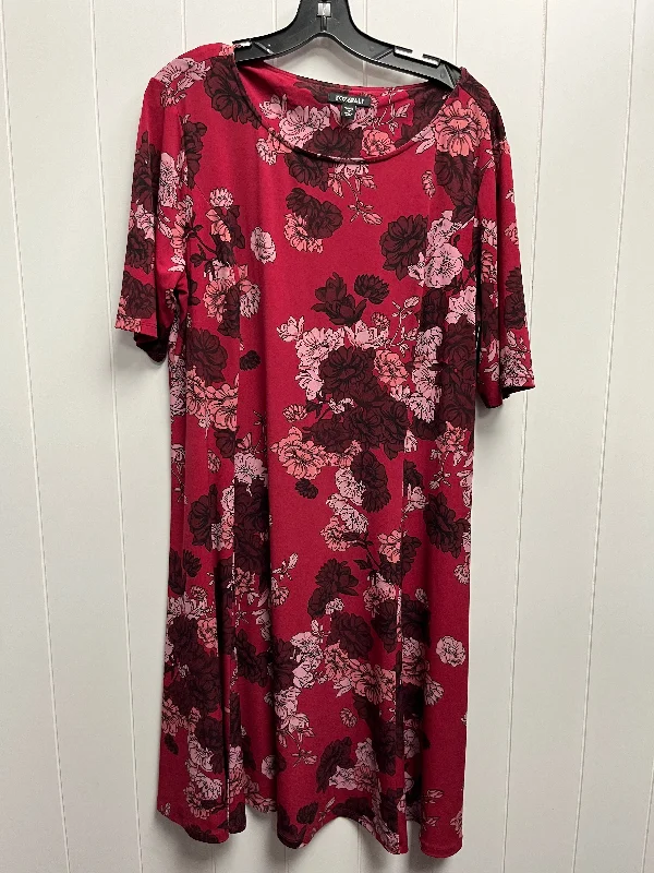 women's versatile dressesRed Dress Casual Short Roz And Ali, Size 1x