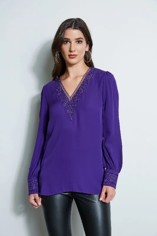 women's tops for those who want to create outfits that are both trendy and timelessEmbroidered Silk Shirt