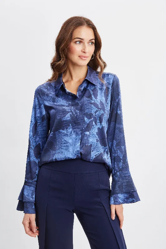 women's tops with built-in brasSilk Satin Night Shadow Shirt