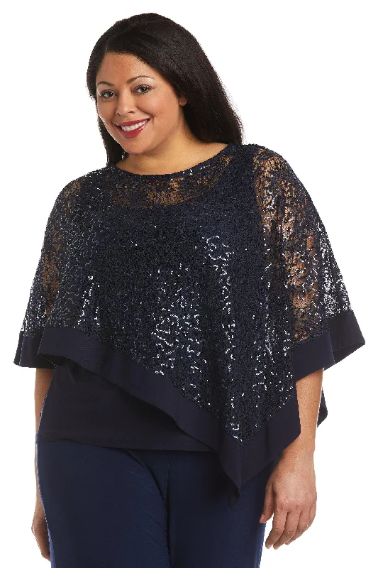 women's tops for cocktail partiesR&M Richards 2117W Plus Size One Piece Poncho Top