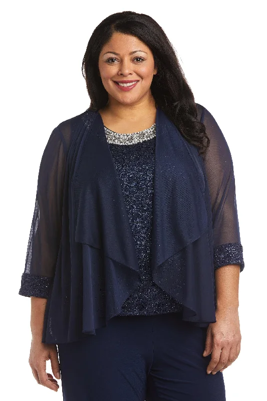 women's tops for those who want to wear versatile pieces that can be dressed up or downR&M Richards 5988W Plus Size Two Piece Beaded Top