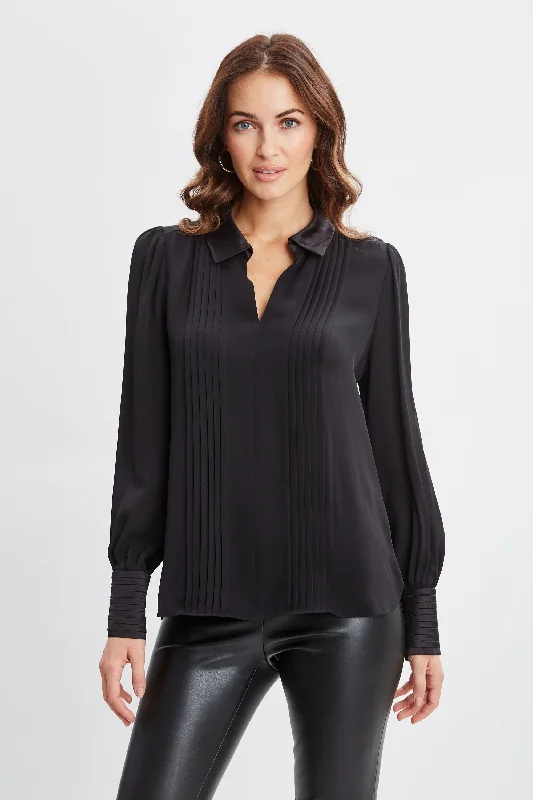 women's tops for statement-making outfitsSilk Pintuck Shirt