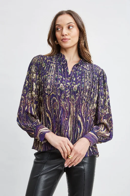 women's tops for those who want to create outfits that reflect their personal style and sense of fashionPaisley Micro Pleat Shirt