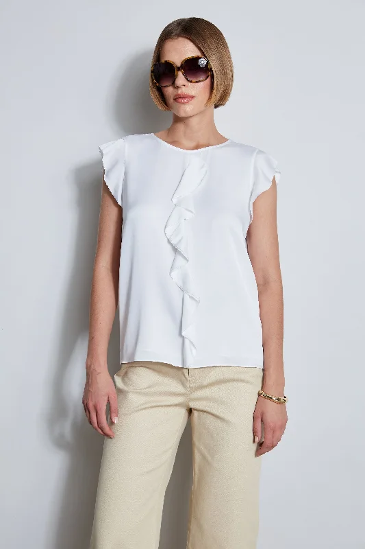 women's tops for gala dinnersSilk Ruffle Shirt