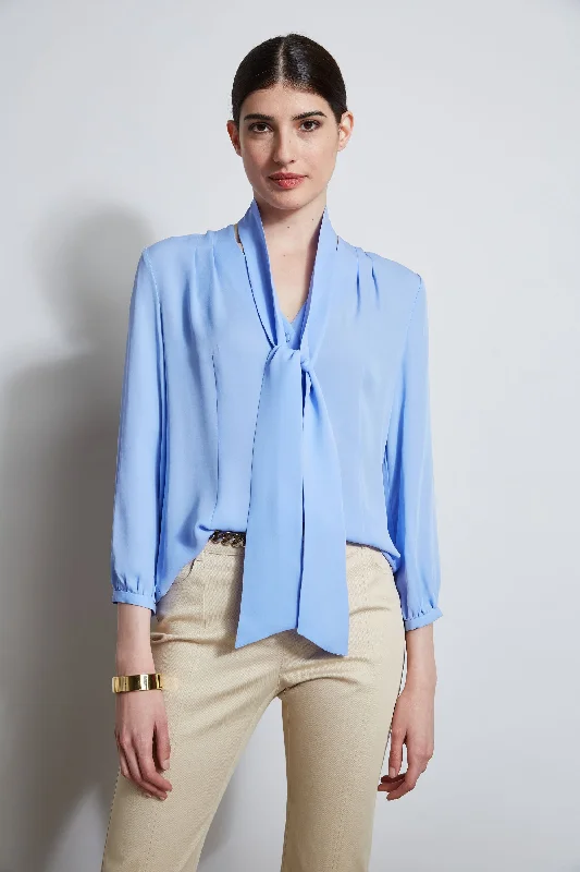 women's tops for fashion-forward individualsSilk Tie Button Shirt